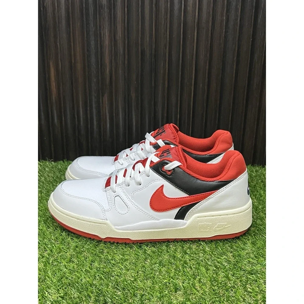 Size 9.5 - Nike Full Force Low Men's Shoes White/Red/Black FB1362-102